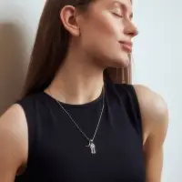 Кулон &laquo;Кот на хвосте&raquo;, цвет чернёное серебро, L=50 см