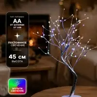 Светодиодный куст &laquo;Ива&raquo; 45 см, 108 LED, постоянное свечение, от батареек AAx3, USB, свечение мульти
