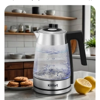 Чайник электрический стеклянный с подсветкой КТ-6697 - 1.8 л