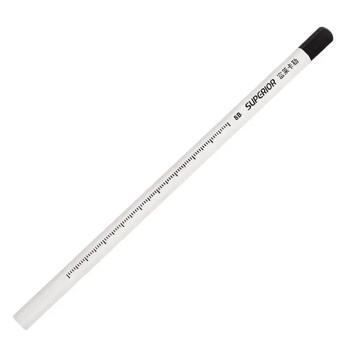 Карандаш угольный чёрный 8 В, корпус белый Карандаш угольный чёрный 8 В, корпус белый