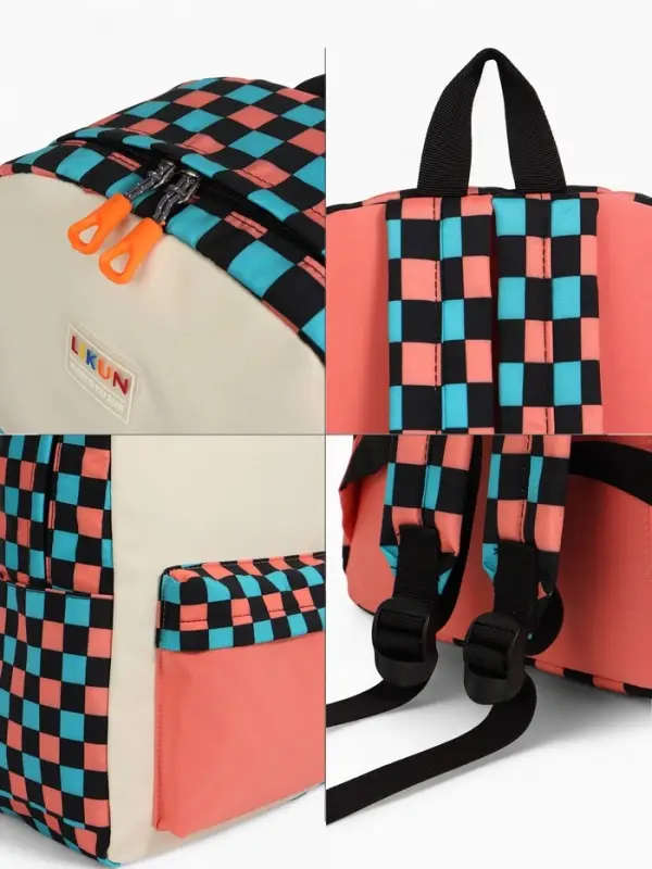 Рюкзак школьный на молнии, с карманами, размер 30&times;14&times;42 см, белый/розовый