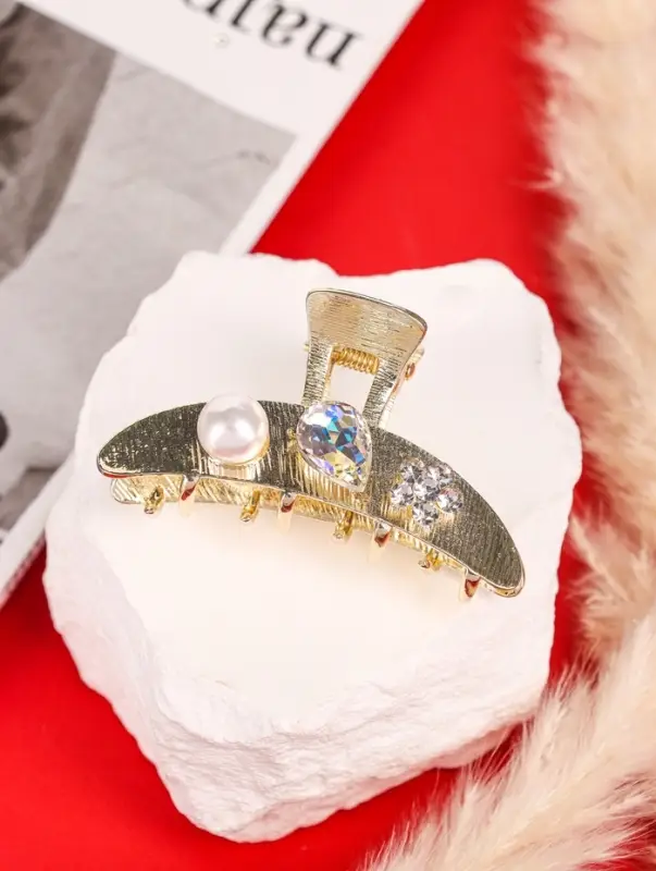 Крабик для волос &laquo;Либерти галант&raquo;, дуга, 6 см, золотистый