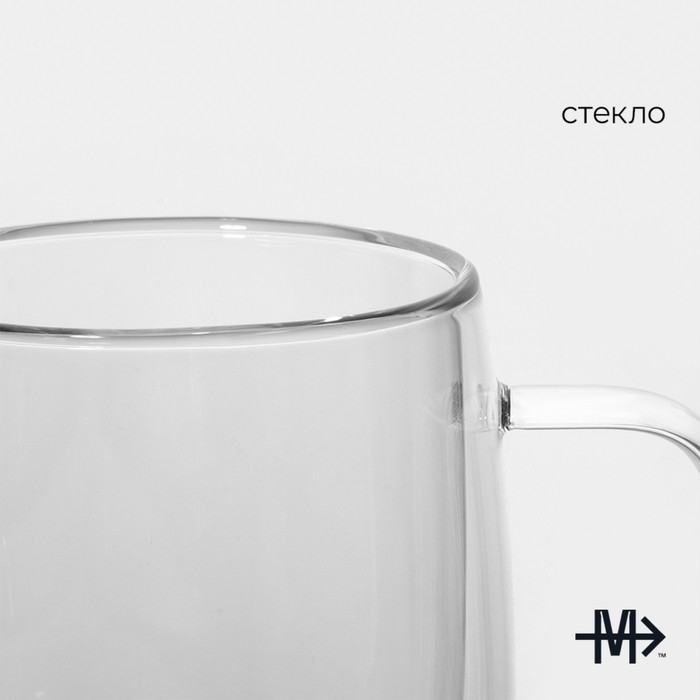 Кружка стеклянная с двойными стенками Magistro «Адель», 300 мл Кружка стеклянная с двойными стенками Magistro «Адель», 300 мл