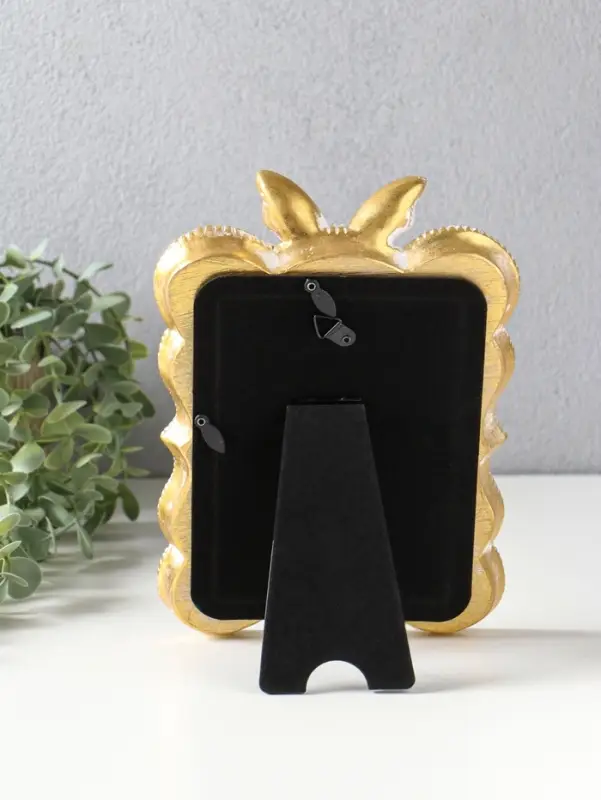 Фоторамка полистоун 10х15 см "Большая бабочка" белая с золотом 15,5х3,5х22 см