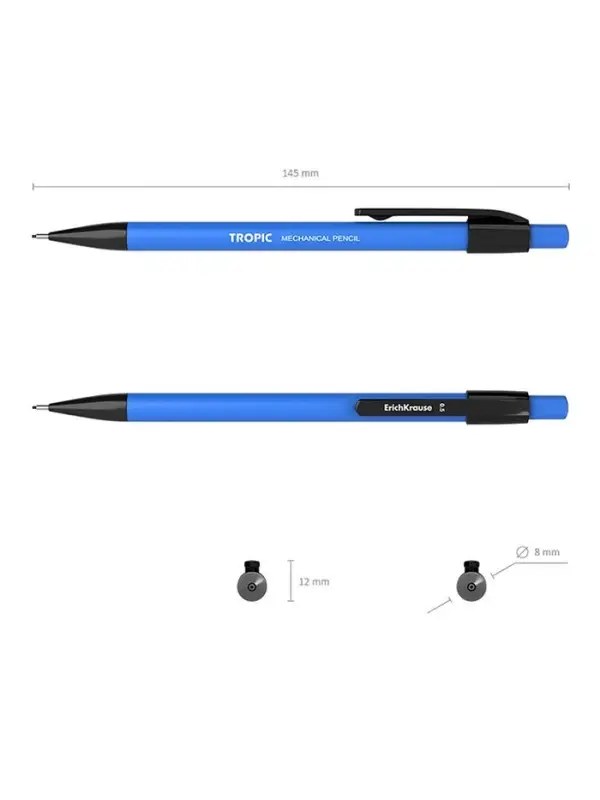 Карандаш механический ErichKrause. Tropic, толщина грифеля 0.5 мм, НВ, МИКС