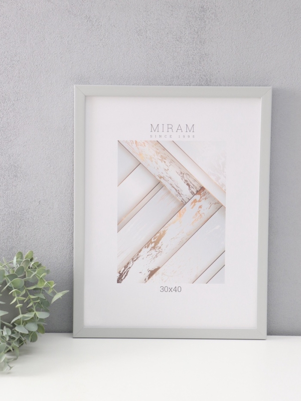 Фоторамка пластик Фоторамка пластик "МИРАМ" 30х40 св. серый