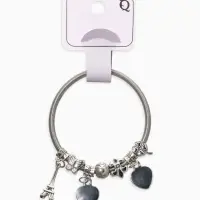 Браслет с шармами &laquo;Марджери. Сердце Парижа&raquo;, d=6 см, цвет серебро