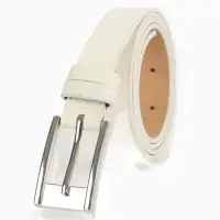 Ремень женский, 110&times;2.7 см, пряжка металл, серебристая, белый