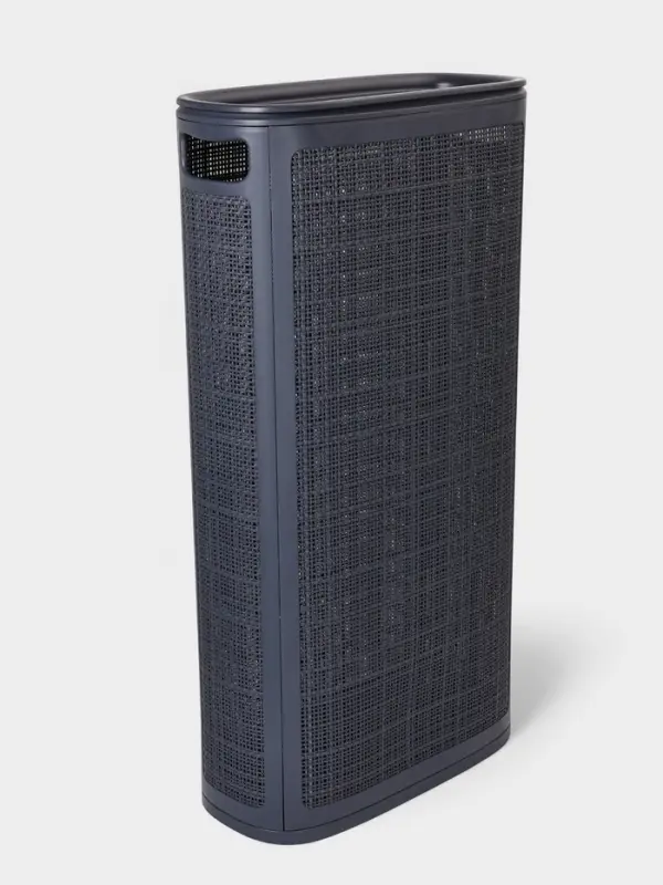 Плетёная корзина для белья с крышкой &laquo;Лён&raquo;, 60 л, 43&times;20&times;80 см, графит