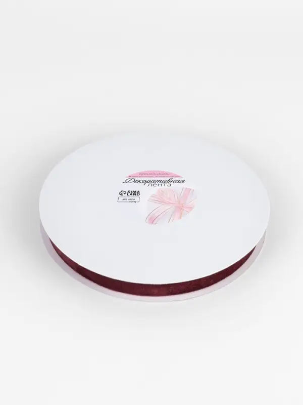Лента бархатная, 15 мм, 18&plusmn;1 м, бордовая №43