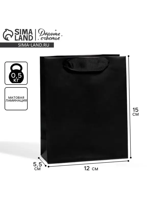 Пакет подарочный ламинированный, упаковка, «Чёрный», S 12 х 15 х 5.5 см Пакет подарочный ламинированный, упаковка, «Чёрный», S 12 х 15 х 5.5 см