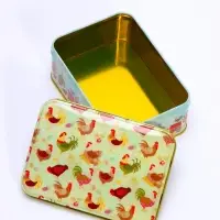 Шкатулка металлическая прямоугольная &laquo;Курятник&raquo; набор 3 шт. 4.5&times;8.5&times;12.5 5.5&times;10&times;14 6.5&times;13.2&times;18.5 см