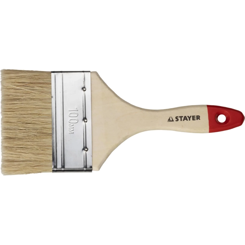 Кисть плоская 4"/100 мм, натур.щетина STAYER 0101-100