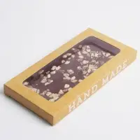 Коробка для шоколада, кондитерская упаковка, «Hand made», с окном, 17.3 х 8.8 х 1.5 см