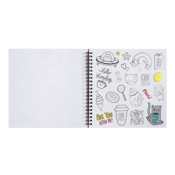 Альбом для стикеров 195 х 195 мм, 25 листов на гребне  Альбом для стикеров 195 х 195 мм, 25 листов на гребне "Селфи", обложка мелованный картон, блок самоклеющаяся бумага 80 г/м2