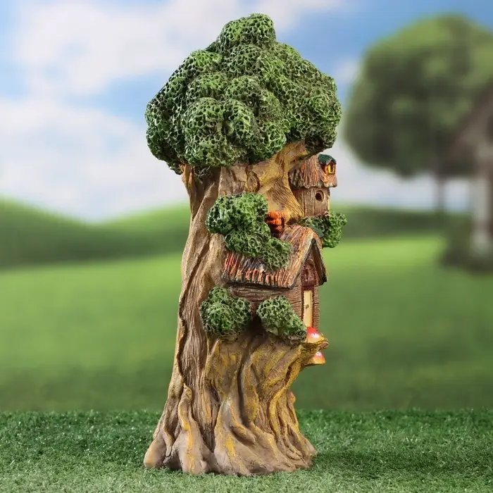 Садовая фигура - фонарь из полистоуна &laquo;Дом на дереве&raquo;, 15&times;10&times;29 см