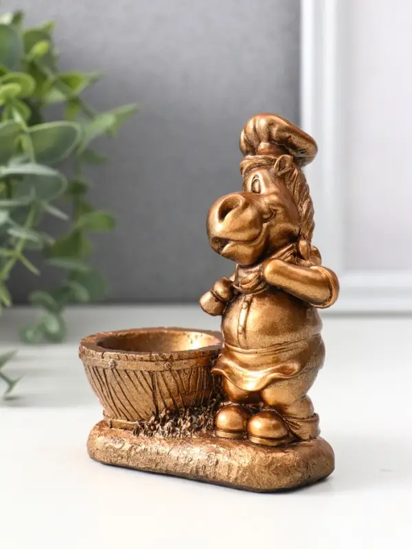 Фигура с подставкой для мелочей «Шеф повар», 12×9.5×5.5 см, бронза Фигура с подставкой для мелочей «Шеф повар», 12×9.5×5.5 см, бронза