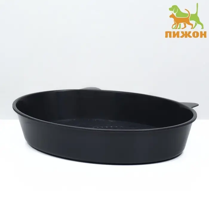 Туалет для кошек &laquo;Киса&raquo;, 36&times;27&times;6 см, с сеткой, пластик, серый микс