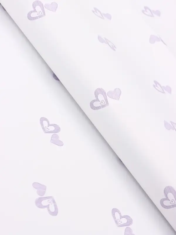 Пленка для цветов, "Двойные сердца", нежная сирень, 57х57 см