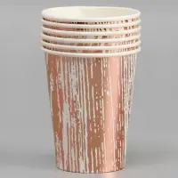 Стаканы бумажные &laquo;Полосы&raquo;, 6 шт., цвет розовое золото