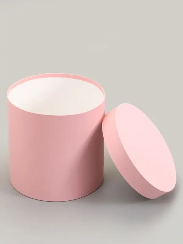 Коробка подарочная круглая, шляпная, нежно розовая, 23&times;23 см