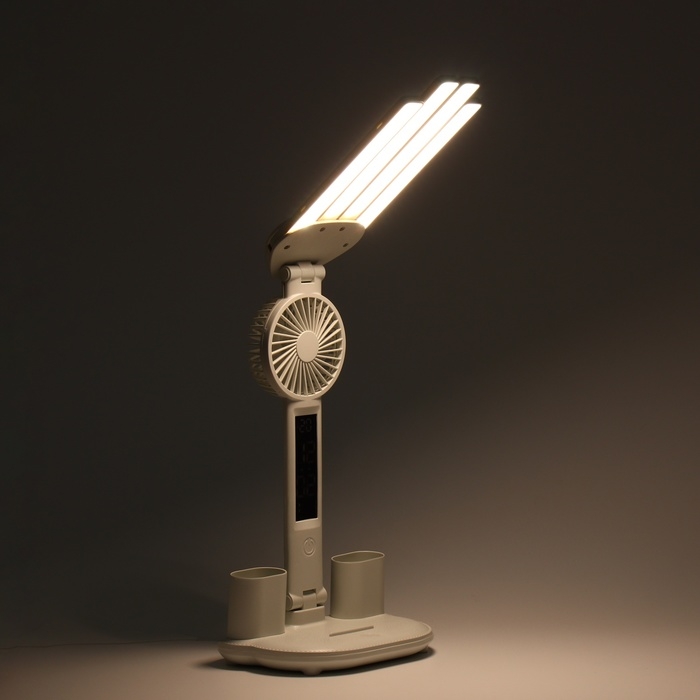 Часы - лампа электронные: календарь, термометр, органайзер, вентилятор, 7 Вт, 3 режима, USB Часы - лампа электронные: календарь, термометр, органайзер, вентилятор, 7 Вт, 3 режима, USB