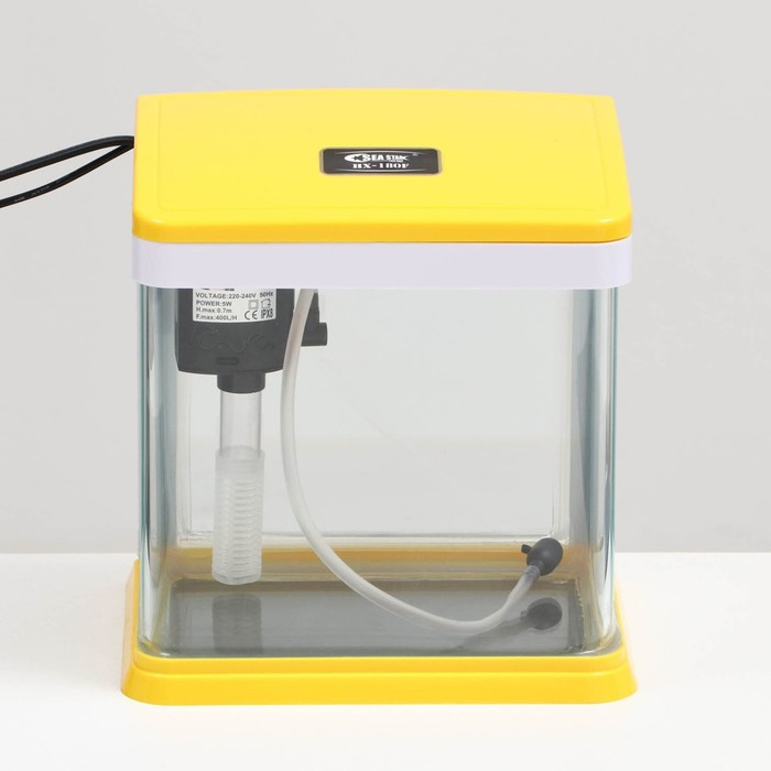 Аквариум SeaStar HX-180F в комплекте: LED-лампа, фильтр, 3,5 л, желтый Аквариум SeaStar HX-180F в комплекте: LED-лампа, фильтр, 3,5 л, желтый