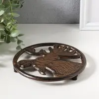 Сувенир чугун подставка "Лось" 16,5х16,5х1,5 см