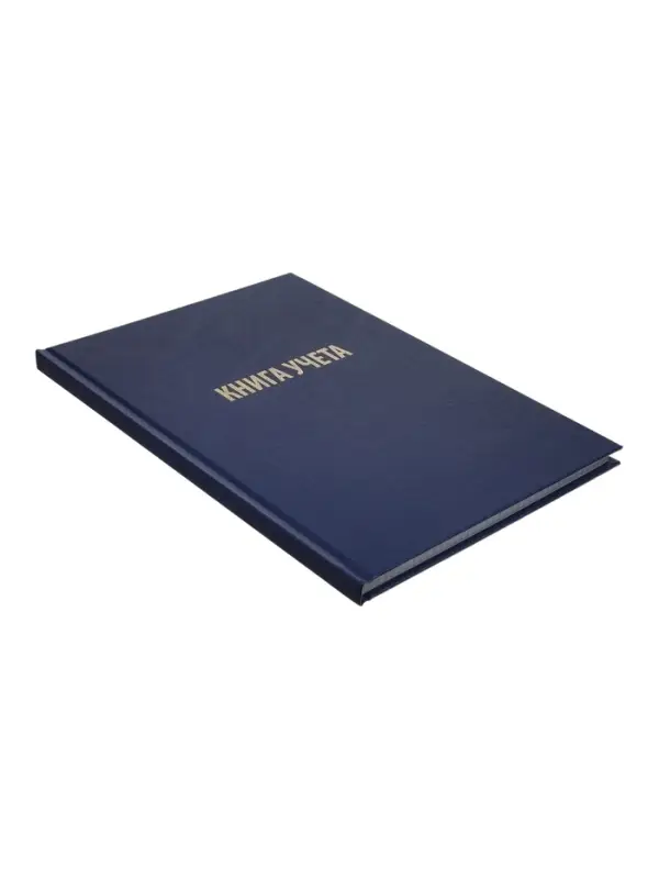 Книга учета А4 128л Бумвинил Офсет клетка, синий