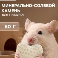 Минерально-солевой камень для грызунов &laquo;Земляника&raquo;, 50 г, белый