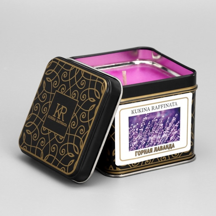 Свечи ароматические в жестяной банке  Свечи ароматические в жестяной банке "Горная лаванда"