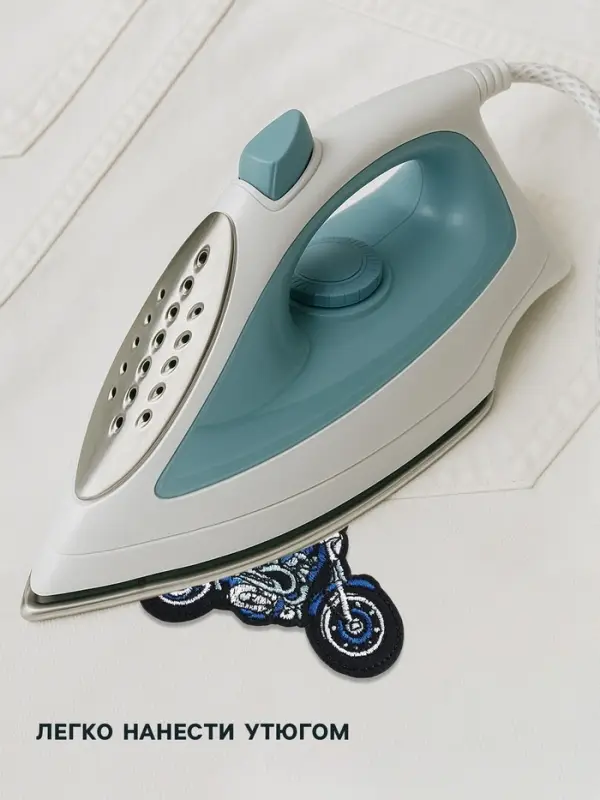 Термоаппликация &laquo;Мотоцикл&raquo;, 8&times;6 см, синяя