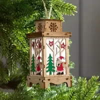 Ёлочная игрушка &laquo;Фонарь с Дедом Морозом&raquo;, 16&times;8&times;8 см, от батареек, свечение тёплое белое