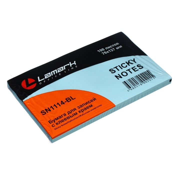 Блок с липким краем Lamark Pastel, 127 × 76 мм, 100 листов, голубой Блок с липким краем Lamark Pastel, 127 × 76 мм, 100 листов, голубой