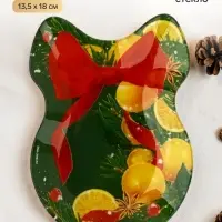 Блюдо новогоднее плоское &laquo;Апельсины&raquo;, 13.5&times;18 см