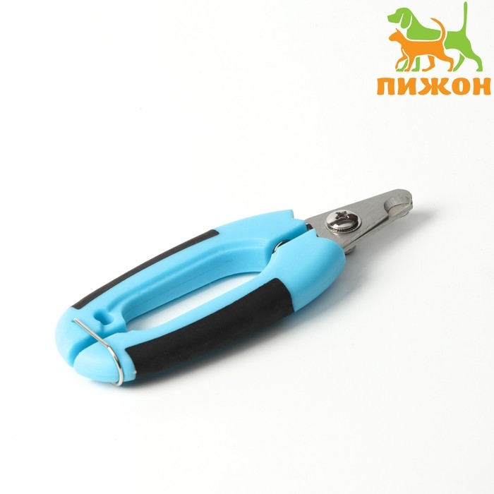 Когтерез боковой малый с закругленными резиновыми ручками,отверстие 8 мм,чёрный с голубым Когтерез боковой малый с закругленными резиновыми ручками,отверстие 8 мм,чёрный с голубым