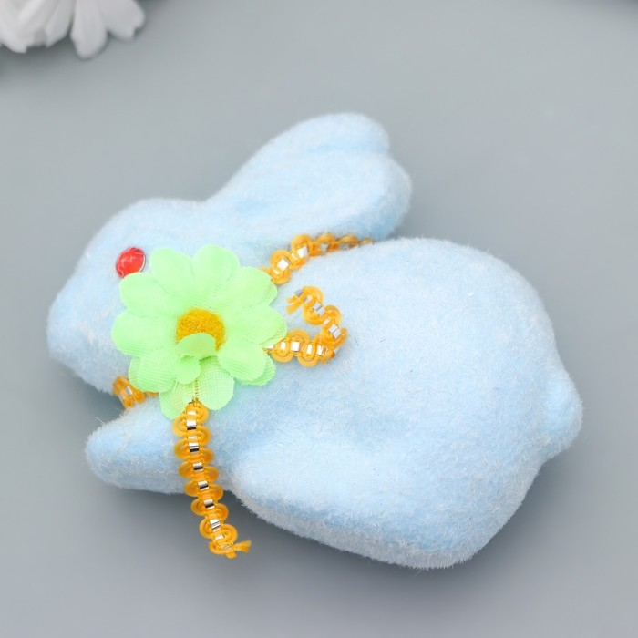 Декор пасхальный Декор пасхальный "Кролик с ленточкой и цветком на шее" МИКС 13 см