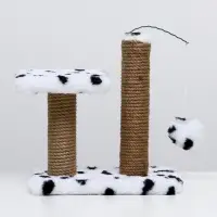 Когтеточка для котят, 30&times;20&times;34 см, двойная, джут, белая