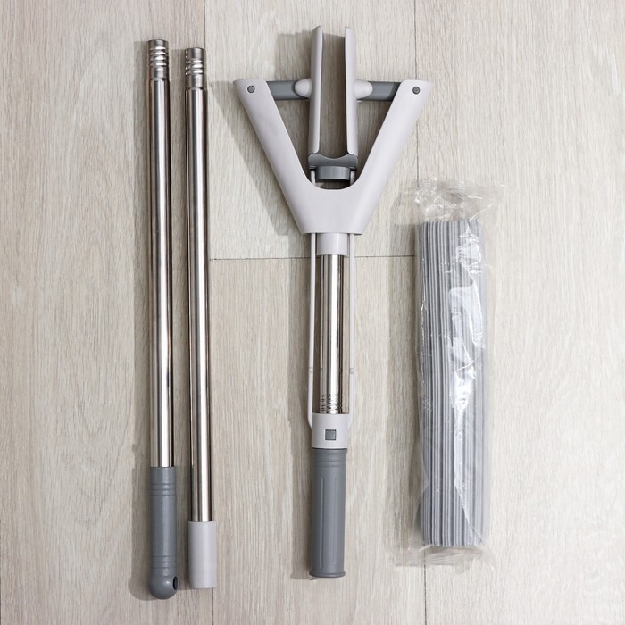 Швабра для мытья пола PVA Raccoon, со складным отжимом, насадка 28×6 см, стальная ручка с 3 секциями 130 см Швабра для мытья пола PVA Raccoon, со складным отжимом, насадка 28×6 см, стальная ручка с 3 секциями 130 см