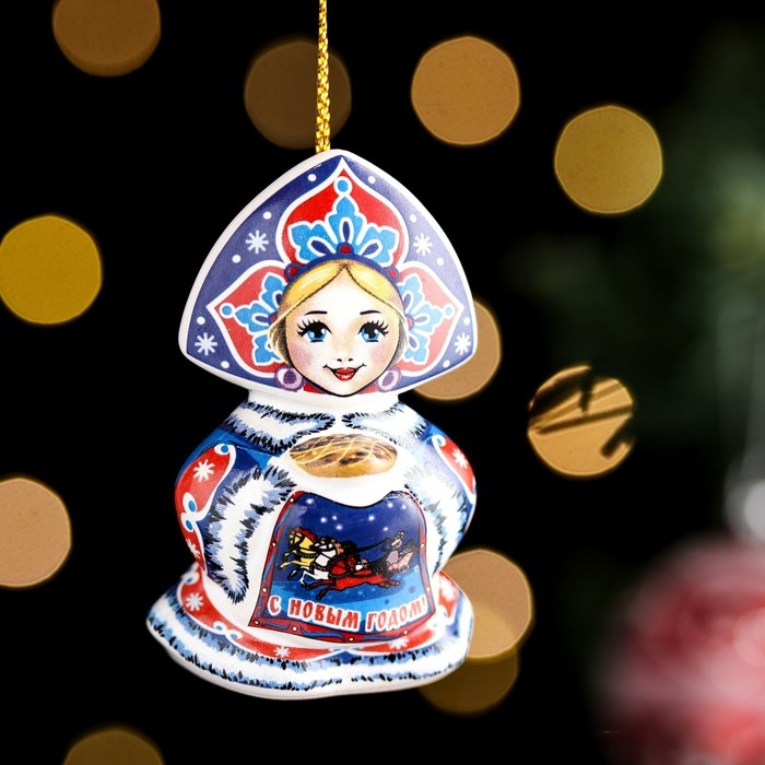 Ёлочная игрушка Ёлочная игрушка "Машенька", 6см, керамика