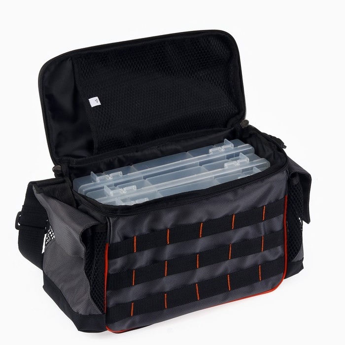 Сумка рыболовная  Сумка рыболовная "СЛЕДОПЫТ" Base Lure Bag L, 36 х 22 х 15 см, цвет серый, + 3 коробки Luno