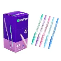 Ручка шариковая Berlingo. Tribase Pastel, синий стержень, узел 0.7 мм, МИКС