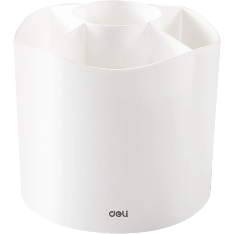 Подставка-органайзер Deli EM434, вращ, 118х118х120мм, 5 отделений, белая