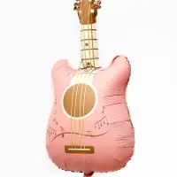 Воздушный шар фольгированный 35" "Гитара" цвет розовый