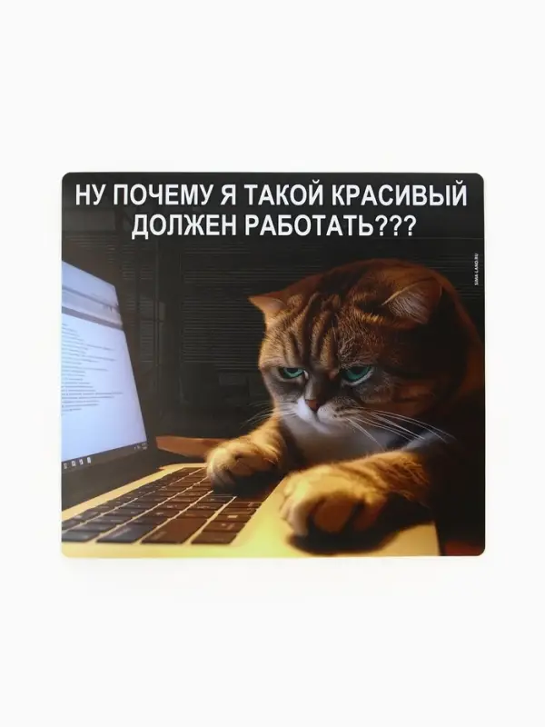 Коврик для компьютерной мыши &laquo;Красивые тоже работают&raquo;, 22&times;20 см