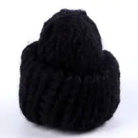 Шапка для игрушек вязаная, набор 10 шт., чёрная