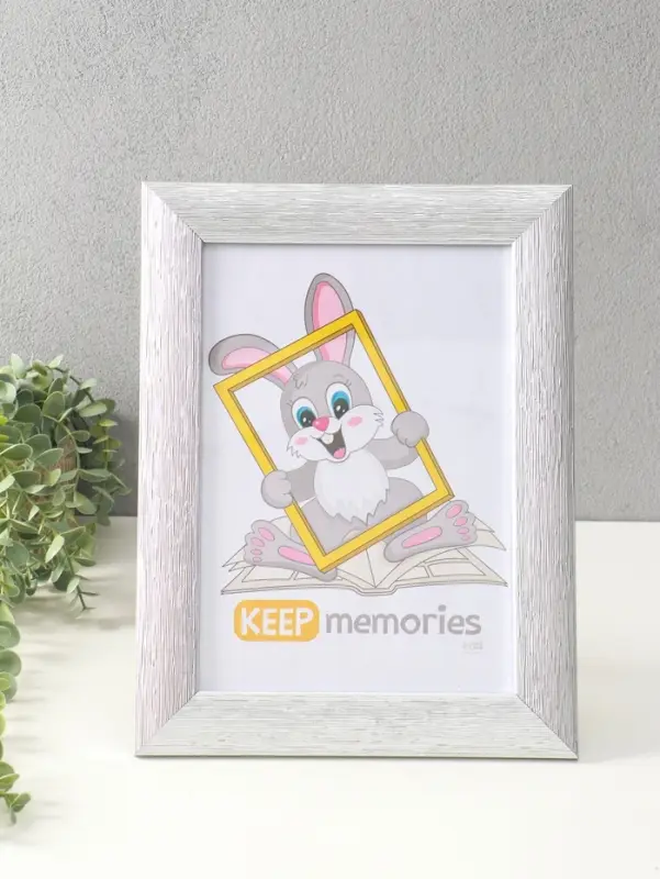 Фоторамка для фото 21х30 см (с ножкой) "Luxe Elegance" пластик, серебро, (пластик экран)