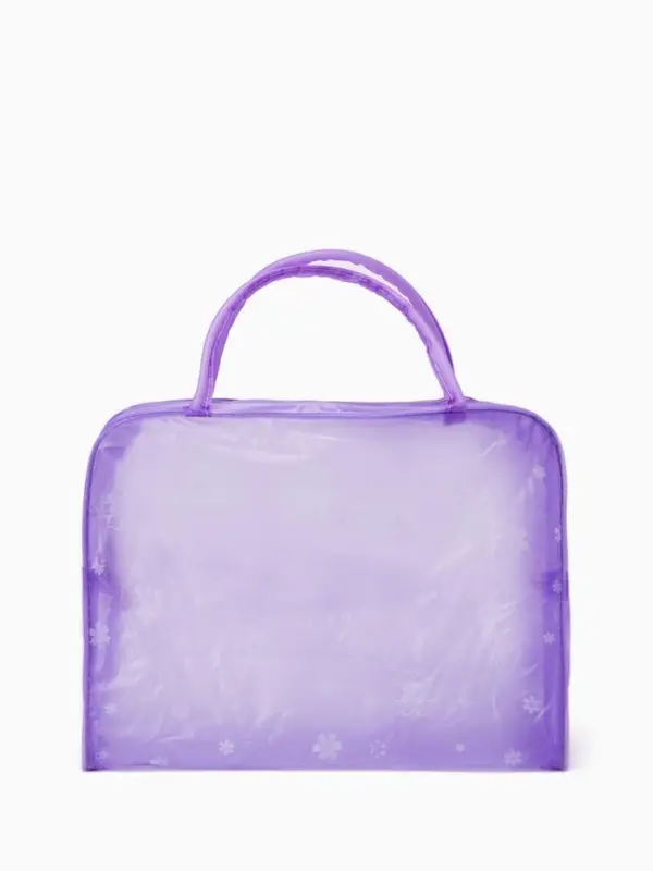 Косметичка - сумка на молнии для бассейна, с ручками, с принтом, фиолетовая