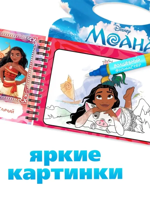 Водная раскраска Водная раскраска "Поиски Пуа", многоразовая, Моана