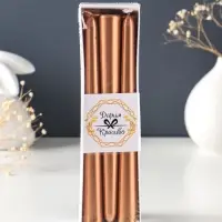 Набор свечей античных, 1.9&times;20 см, 6 шт., кофейно-золотой металлик